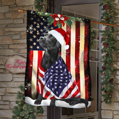 Black Labrador Retriever Flag Merry Christmas ANL285Fv5