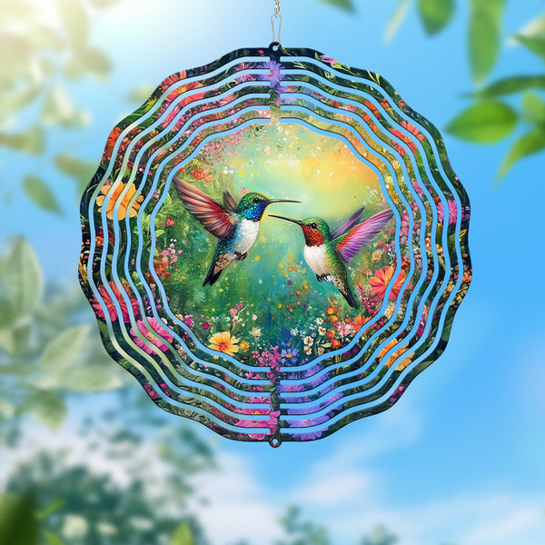 Hummingbird Spring Flower Wind Spinner TQN4625WS