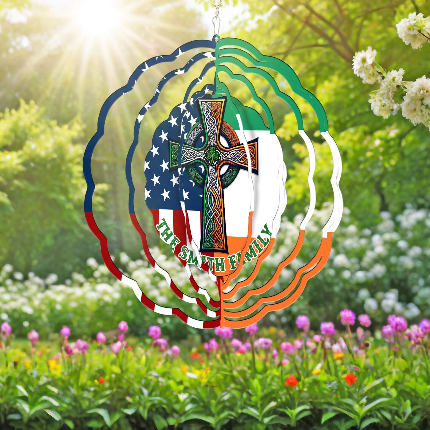 Personalized Irish Celtic Knot Cross St. Patrick’s Day Irish Wind Spinner TPT2649TNB