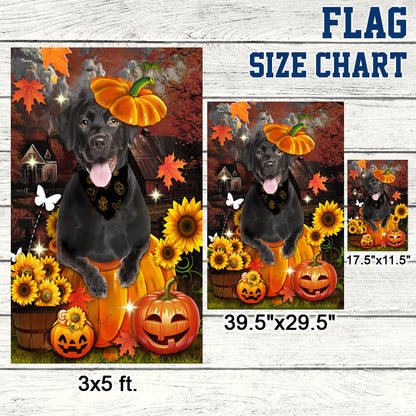Black Labrador Pumpkin Happy Fall Y'all Flag TPT1240F