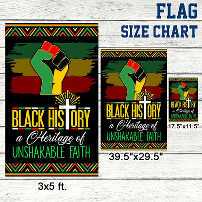 Black History Month Flag Black History A Heritage Of Unshakable Faith MLN912F