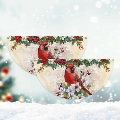 Cardinal Bird Winter Christmas Non-Pleated Fan Flag TQN3959FL