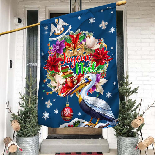 Joyeux Noel Merry Christmas In Louisiana Flag TPT1333F