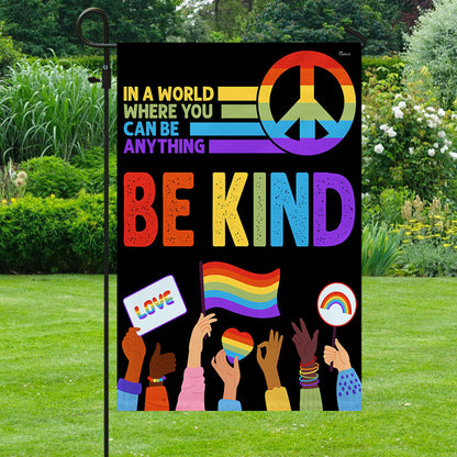 Be Kind LGBT Pride Peace Sign Flag MLN3174F