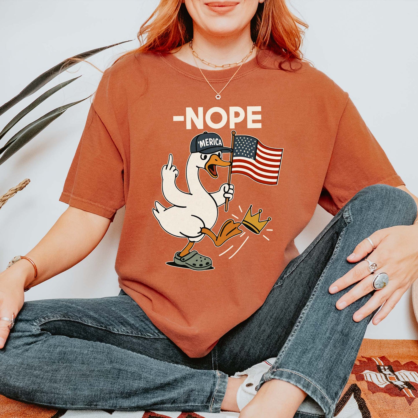 No Kings In America Funny Goose Comfort Colors T-Shirt