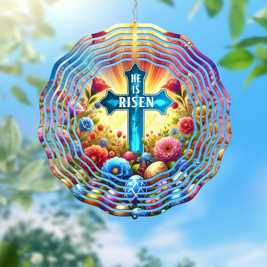 He is Risen Christian Cross Easter Day Wind Spinner VTM1057HVN