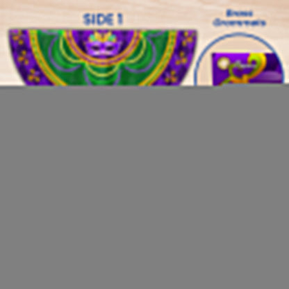 Mardi Grass Mask Non-Pleated Fan Flag TPT2631FL