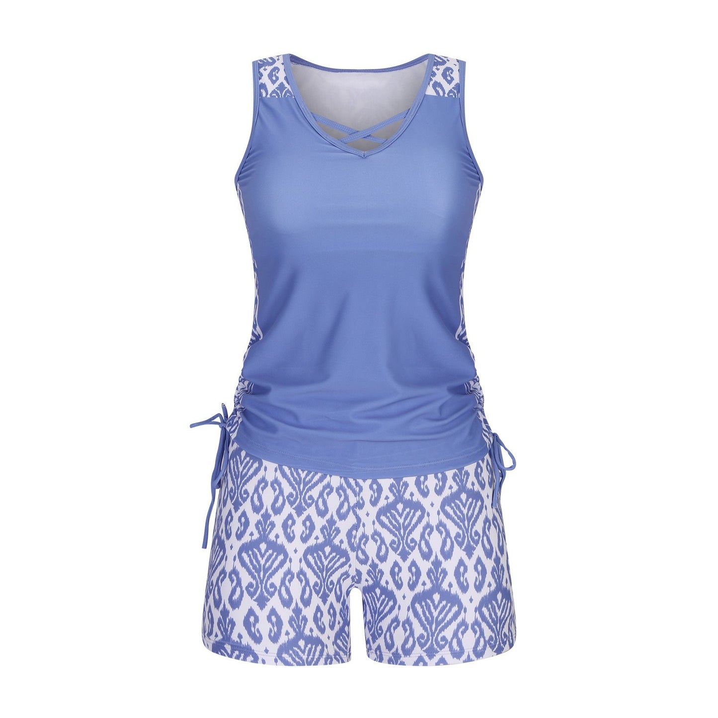 ⏰LAST DAY 60% OFF - Miraclesuit Women's Tummy Control Tankini Set with Built-In Bra – Flattering Boho Swimwear with Shorts🔥