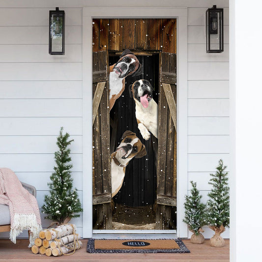 Boxer Happy Farmhouse Door Cover