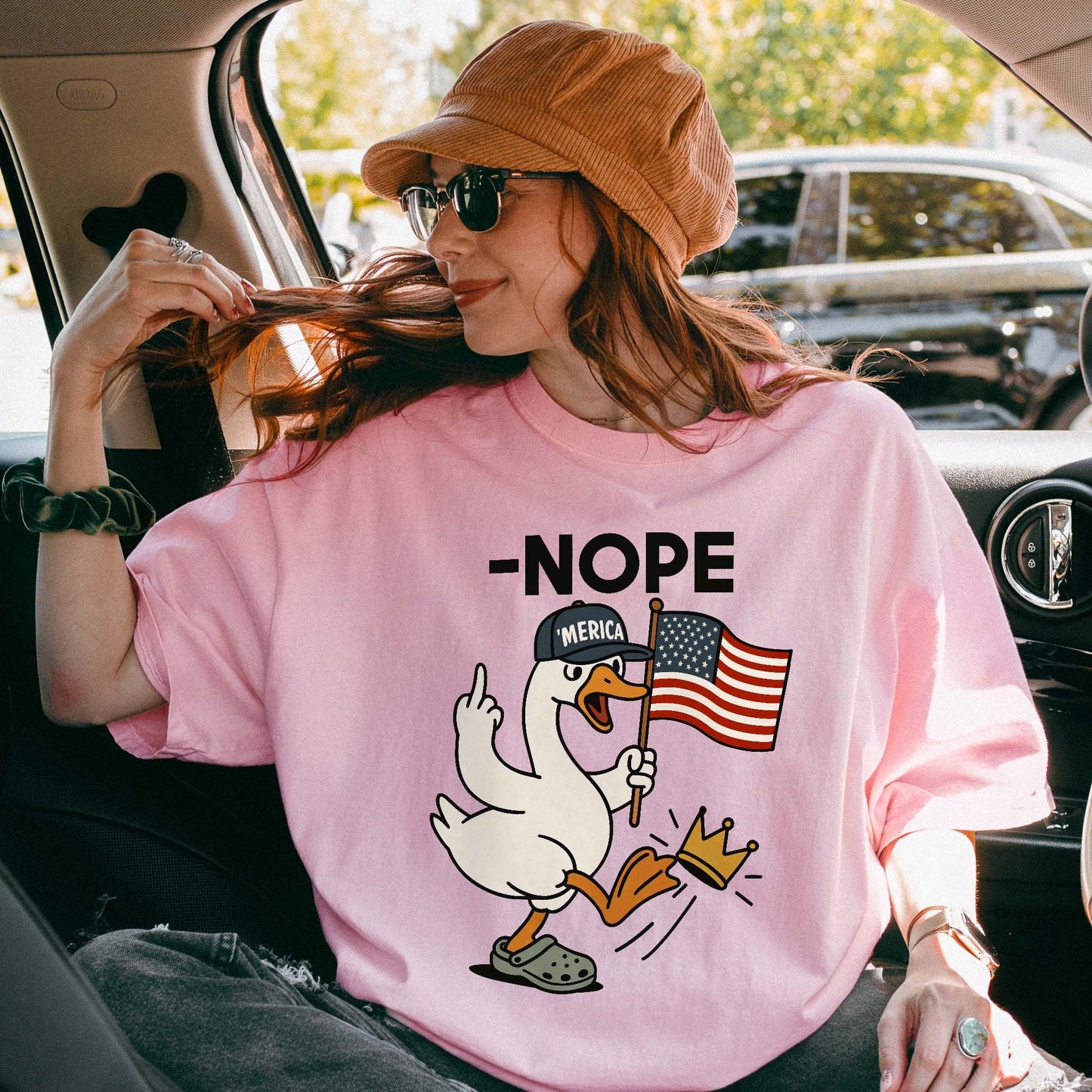 No Kings In America Funny Goose Comfort Colors T-Shirt