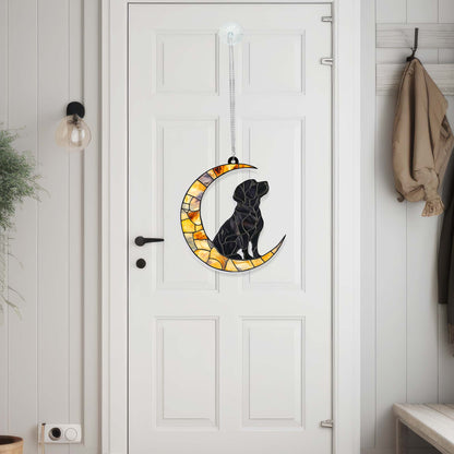 Labrador Retriever Dog On The Moon Acrylic Suncatcher Hanging Sign TQN4877LTH