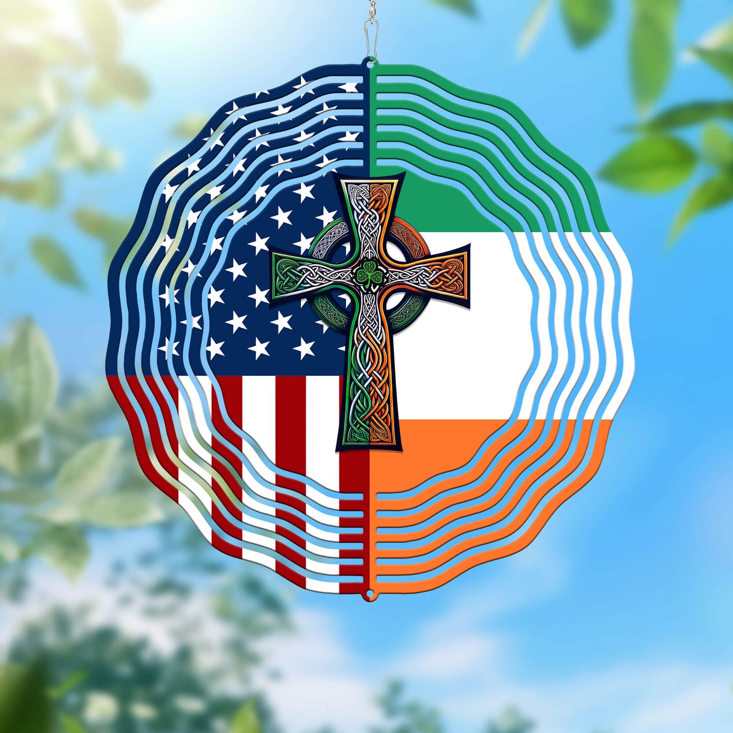 Personalized Irish Celtic Knot Cross St. Patrick’s Day Irish Wind Spinner TPT2649TNB