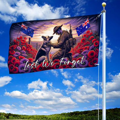Anzac Day Lest We Forget They Also Served Grommet Flag TQN2695GF