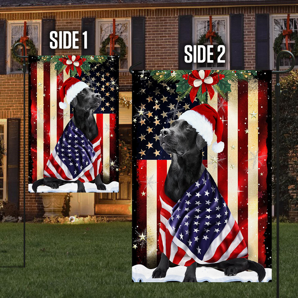 Black Labrador Retriever Flag Merry Christmas ANL285Fv5