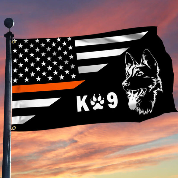 German Shepherd Thin Orange Line Flag TPT1931GF