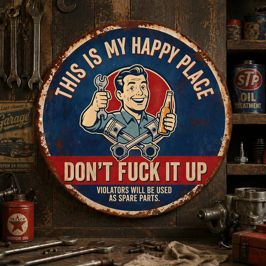"This Is My Happy Place" Metal Tin Sign