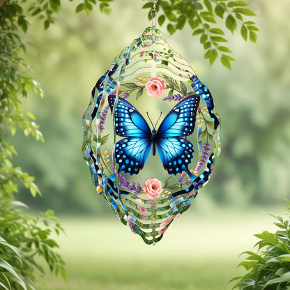 Spring Floral Butterfly Wind Spinner TPT2612TNB