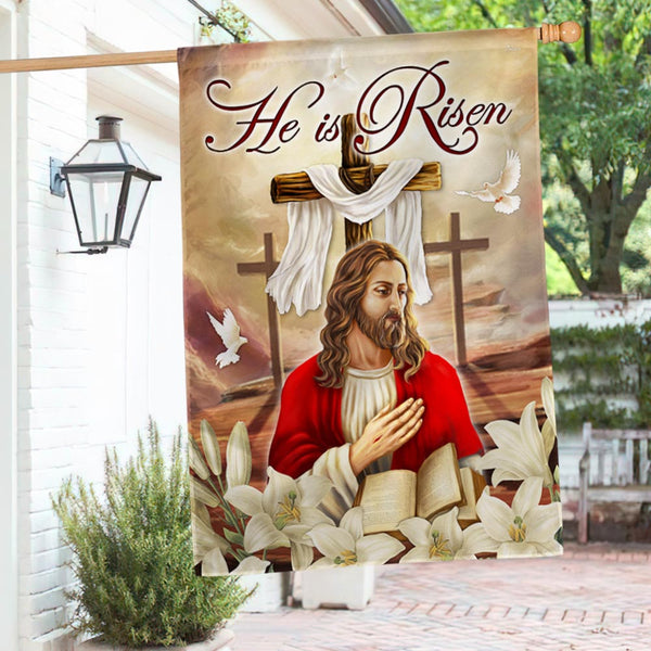 Easter Flag He Is Risen Jesus Cross Christian TQN1019F