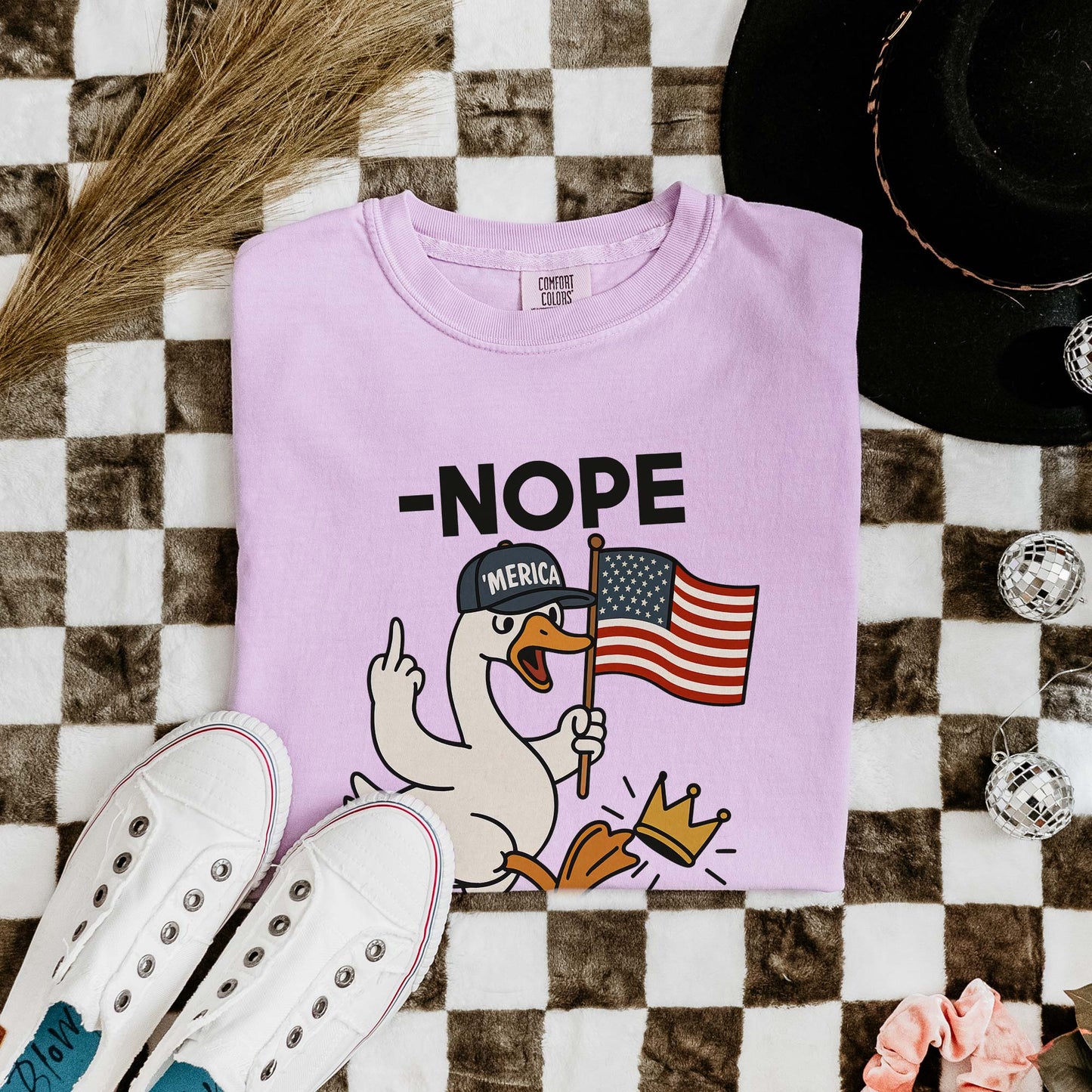 No Kings In America Funny Goose Comfort Colors T-Shirt