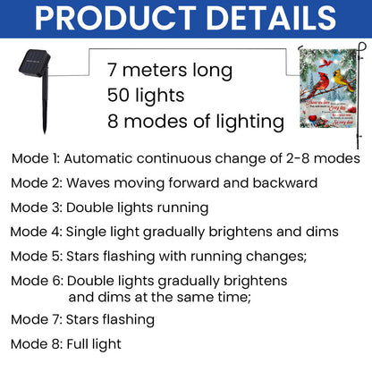Cardinals Those We Love Don't Go Away Christmas Cardinals Solar Led Garden Flag TPT2307SF 3-Day Shipping