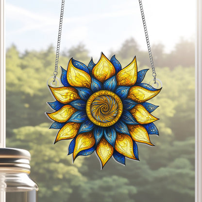 Sunflower Ukraine Peace For Ukraine Acrylic Suncatcher Window Hanging VTM1128NGT