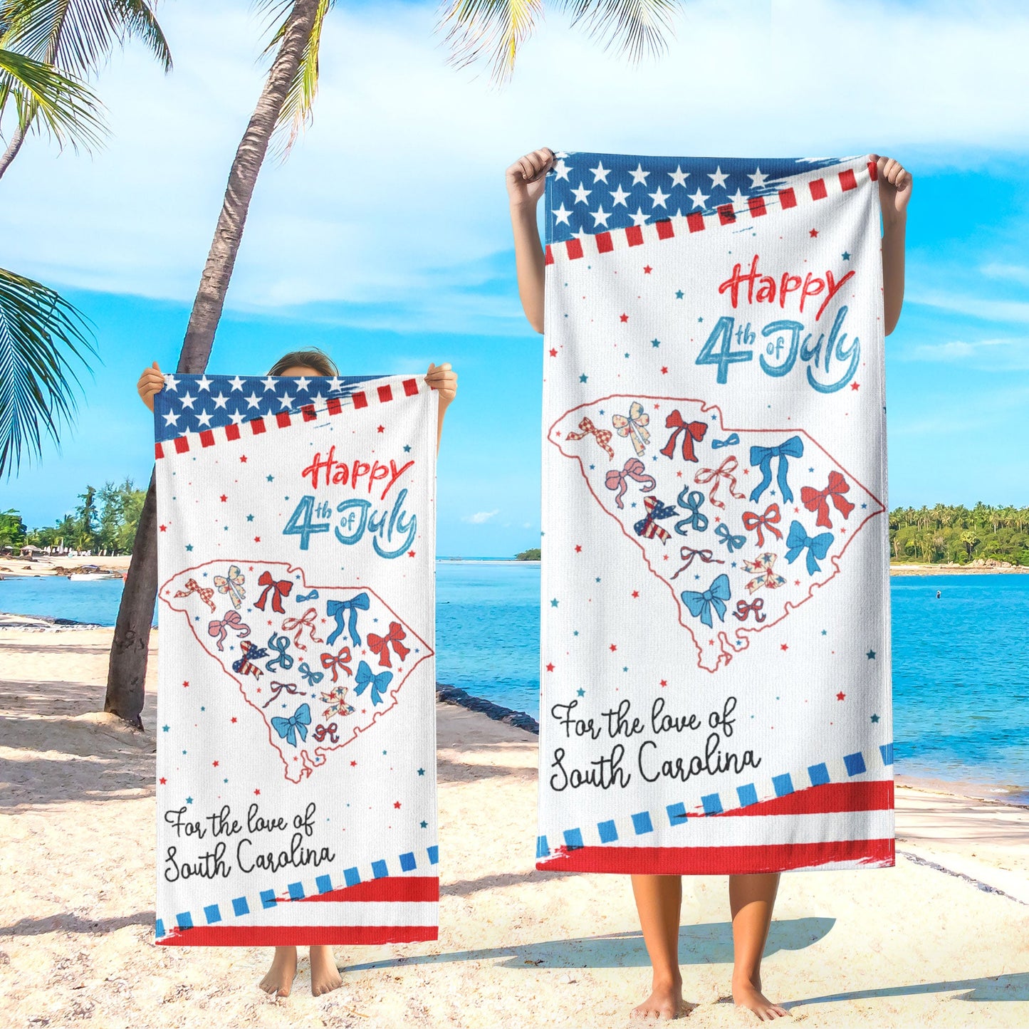 American States South Carolina Happy 4th of july Beach Towel THR93DTD