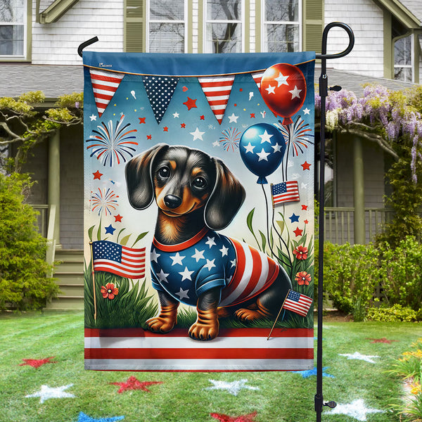 Flagwix American Flag - Dachshund Dog America 4th july Flag MLN3102F