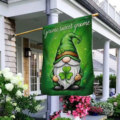 Irish St. Patrick's Day Gnome Sweet Gnome Flag TQN4635F