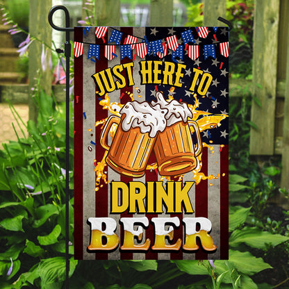 Beer Flag Just Here To Drink Beer QNK848F