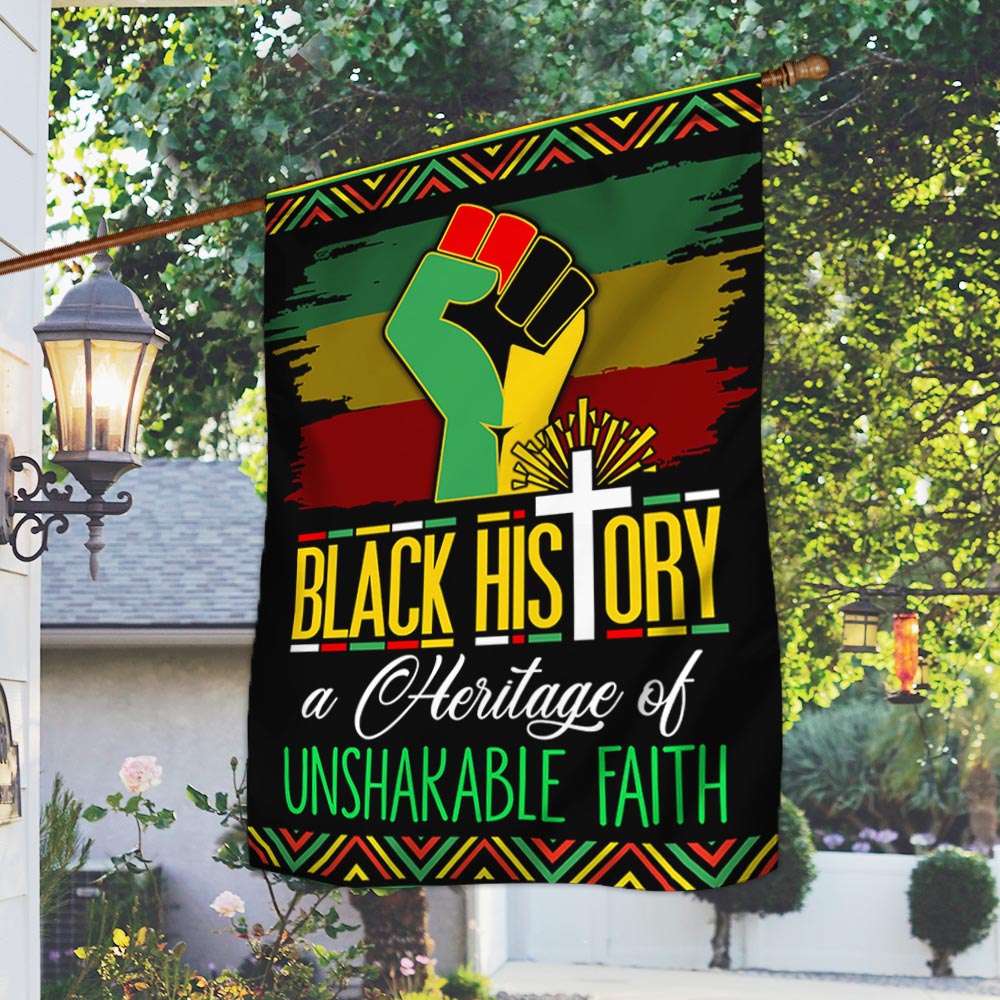 Black History Month Flag Black History A Heritage Of Unshakable Faith MLN912F