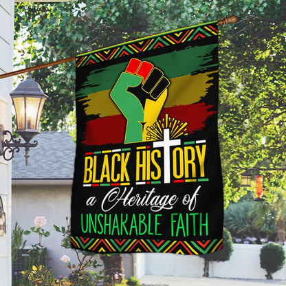 Black History Month Flag Black History A Heritage Of Unshakable Faith MLN912F