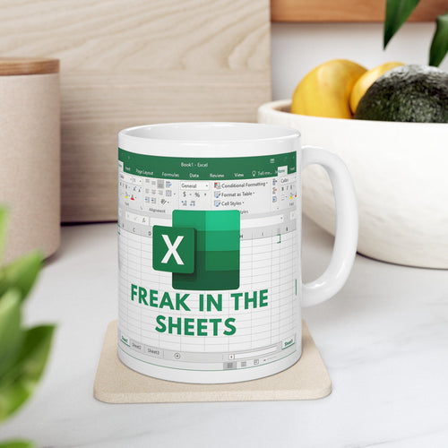 Freak In The Sheets Excel Mug - Funny Coder Gift