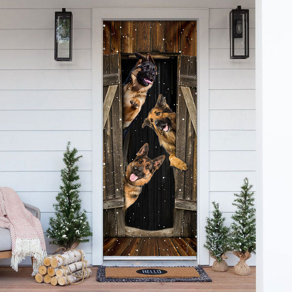 German Shepherd Happy Farmhouse Door Cover