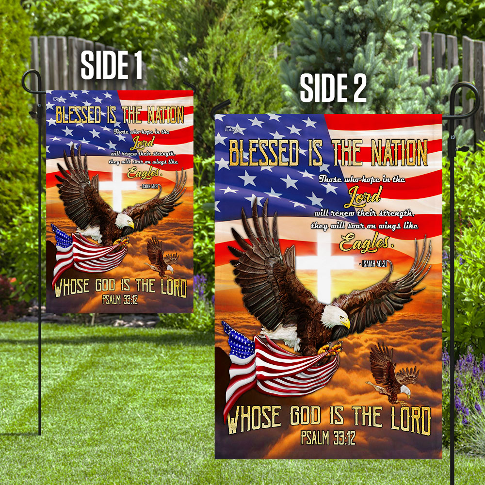Blessed Is The Nation Whose God Is The Lord Eagle Flag