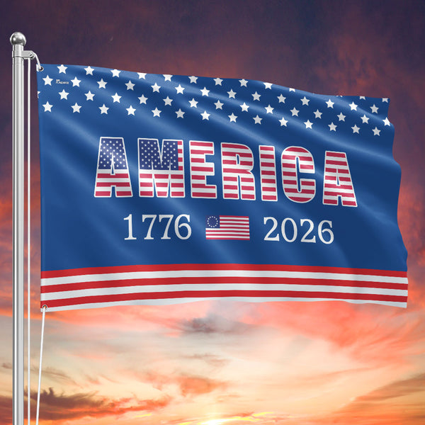 250th Anniversary Grommet Flag - 4th of July 2026 Decorative Flag
