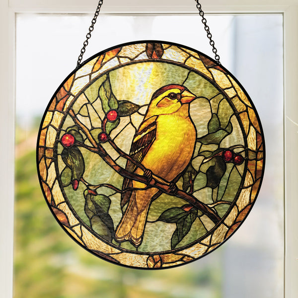 Goldfinch Bird Birdwatching Stained Glass Suncatcher TQN5088BQT