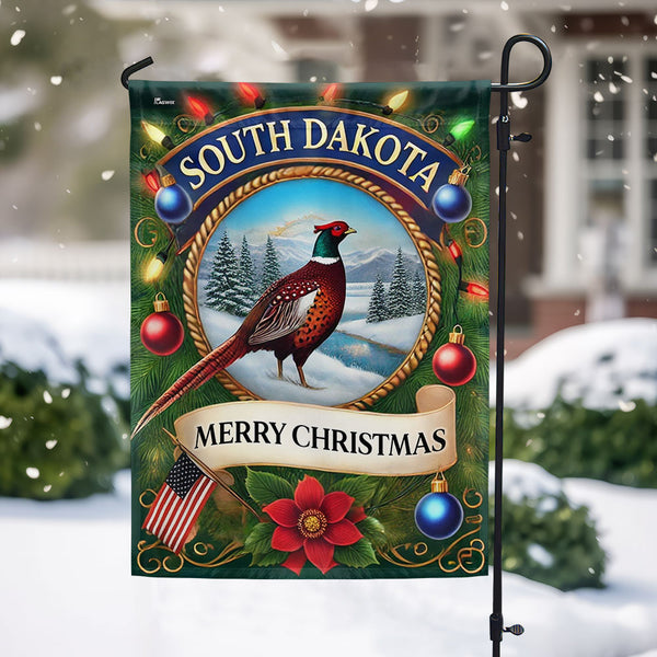 South Dakota Pheasant Bird Christmas Flag MLN4304F