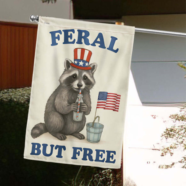 Flagwix American Flag - Patriotic Raccoon Feral But Free Funny 4th Of july Flag TQN5276TTH