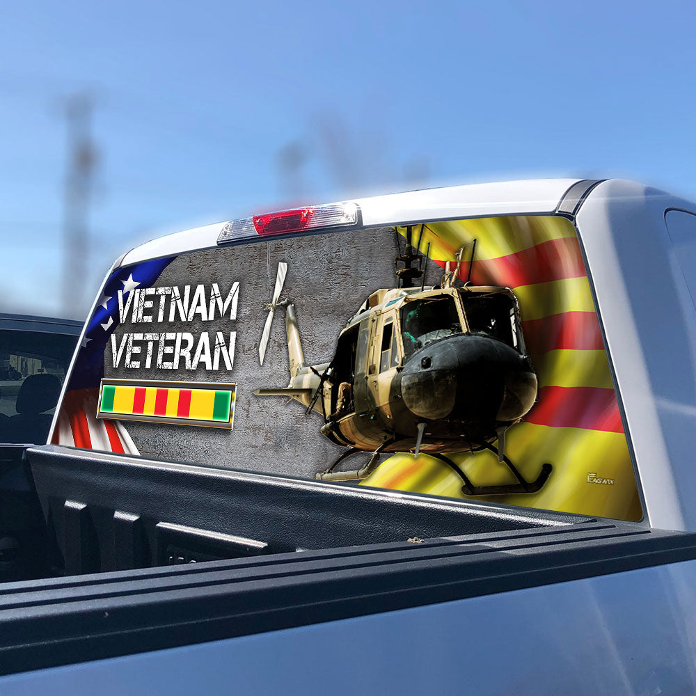 Huey Helicopter Vietnam War Memorial Rear Window Decal DBD2687F
