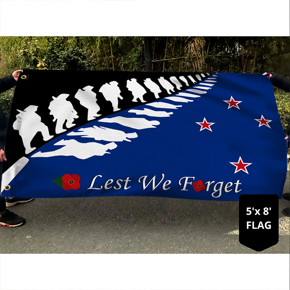 Anzac Day Grommet Flag New Zealand Lest We Forget LHA1748GFv1