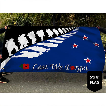Anzac Day Grommet Flag New Zealand Lest We Forget LHA1748GFv1