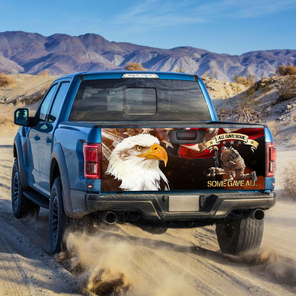 All Gave Some Some Gave All Eagle Veteran Truck Tailgate Decal Sticker Wrap LHA1768TD