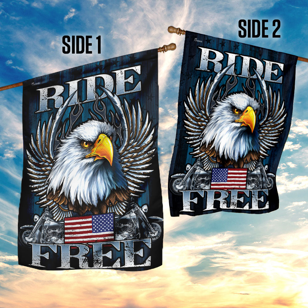 Biker - Ride Free Flag