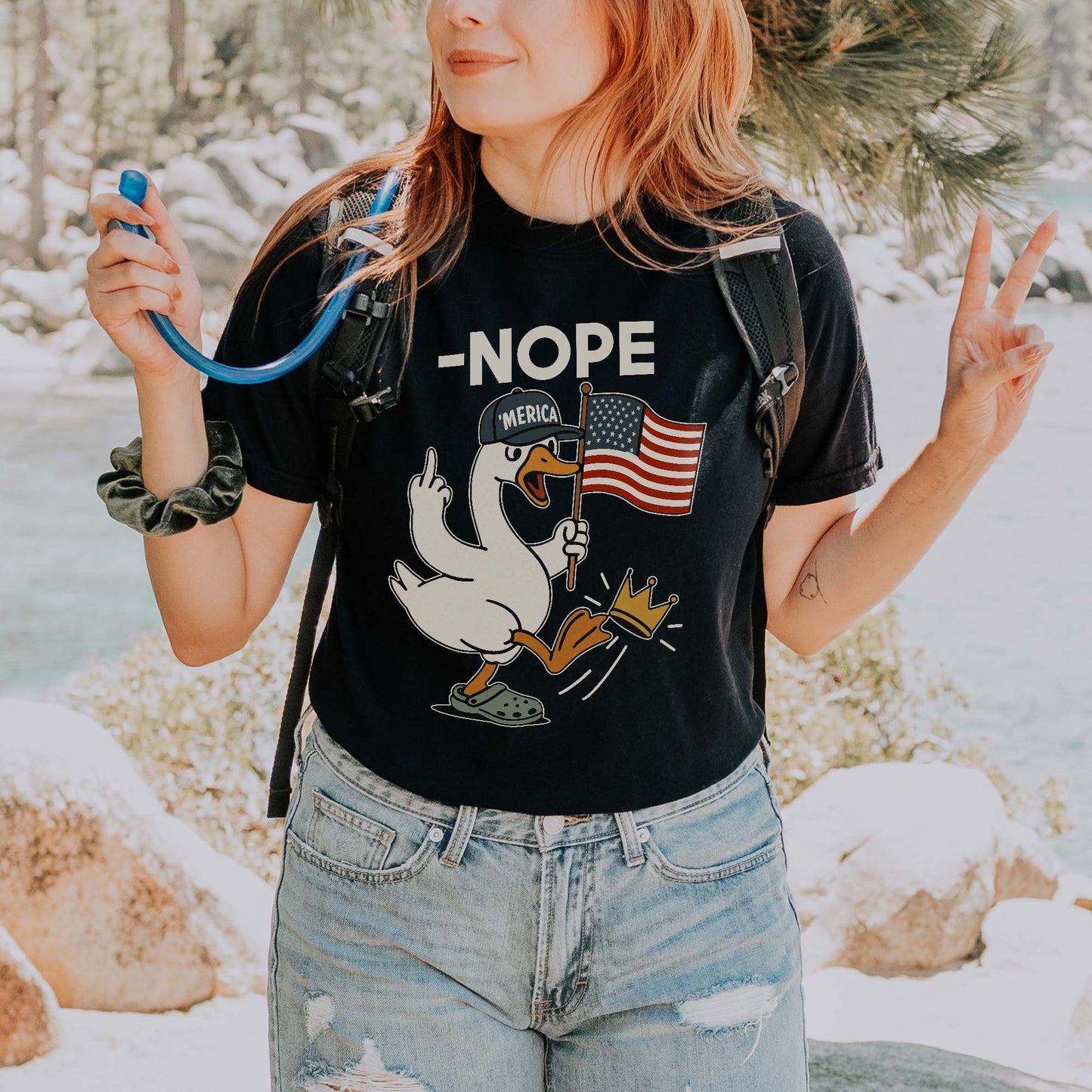 No Kings In America Funny Goose Comfort Colors T-Shirt