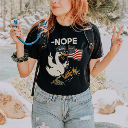 No Kings In America Funny Goose Comfort Colors T-Shirt