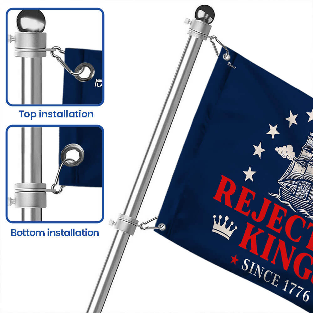 Rejecting Kings Since 1776 No Kings Grommet Flag TQN5656TNB
