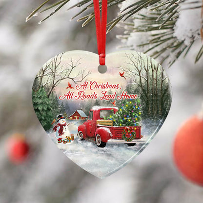At Christmas All Roads Lead Home Ceramic Ornament