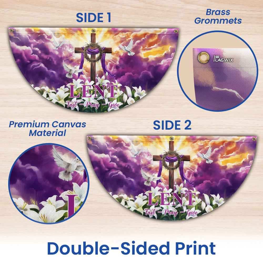 The Season Of Lent Easter Christian Cross Non-Pleated Fan Flag VTM1186NGT