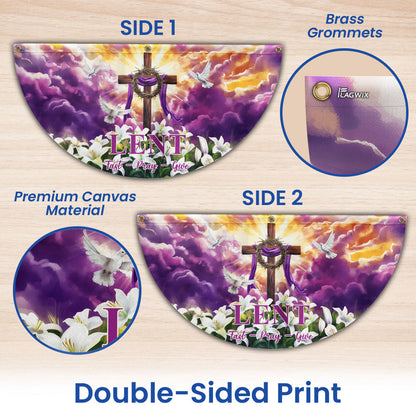 The Season Of Lent Easter Christian Cross Non-Pleated Fan Flag VTM1186NGT