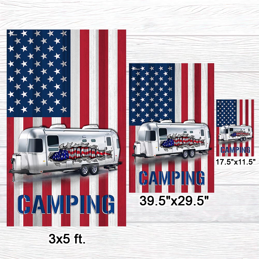 Camping Trailer US Flag MLN1590F